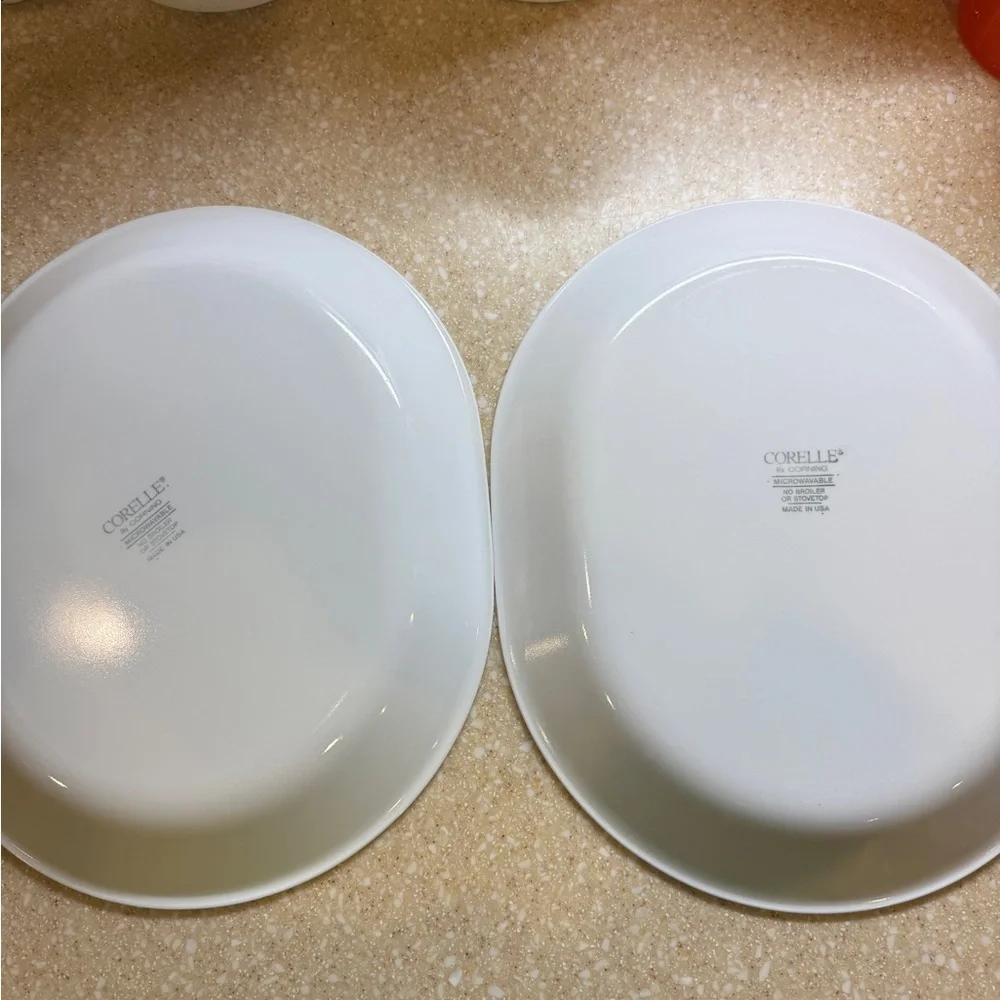Corelle White Dinnerware Set Elegant Dining Platters Set of 2 Oval Classic White
